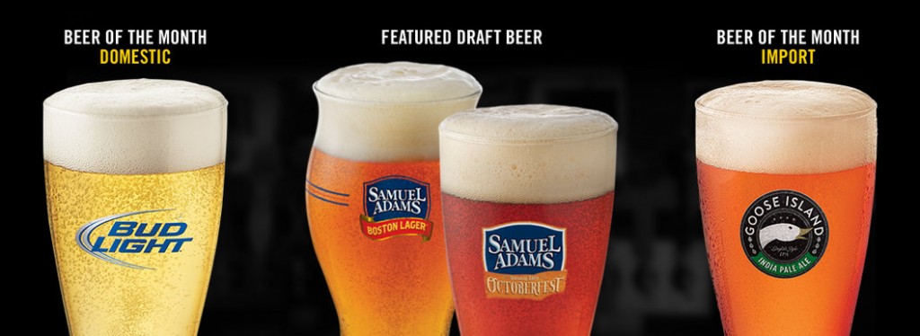 Here are Buffalo Wild Wings' beers of the month, as seen on Aug. 10, 2015.